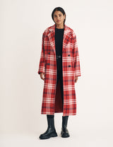 NOBODYS CHILD  Double Breasted Wool Blend Coat - Red Check  SzS