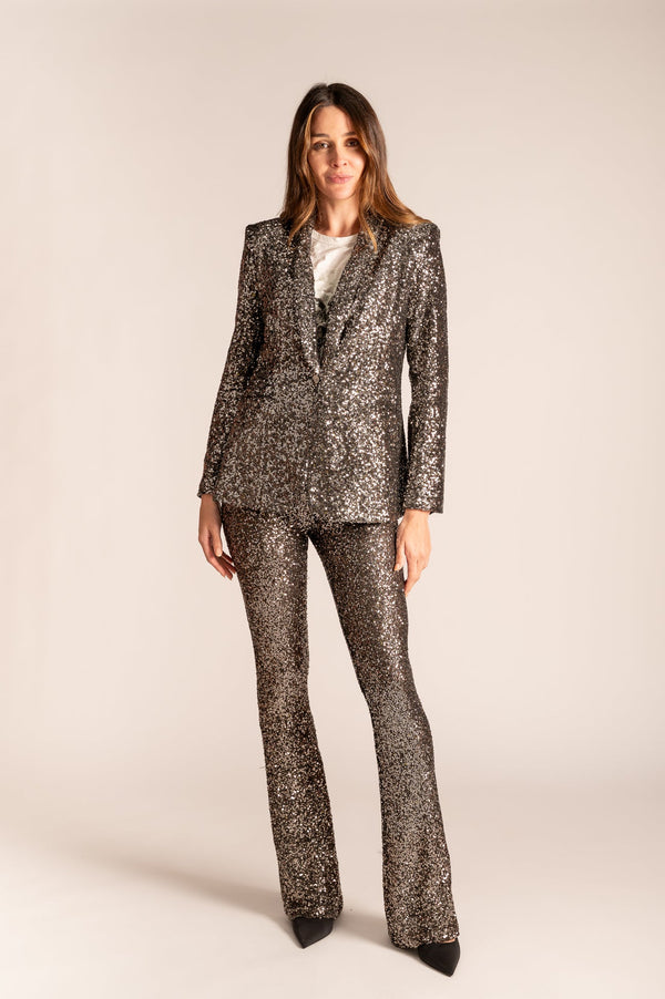 WE ARE THE OTHERS Sequin Blazer - Silver Sz2 NZ10