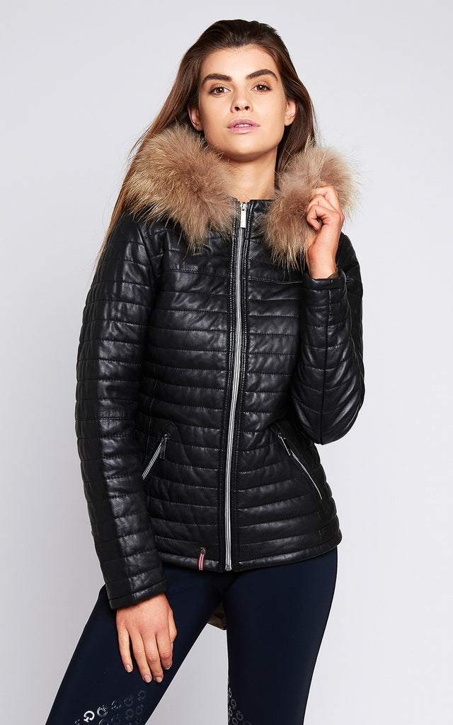OAKWOOD Leather Down Jacket -Black SzS