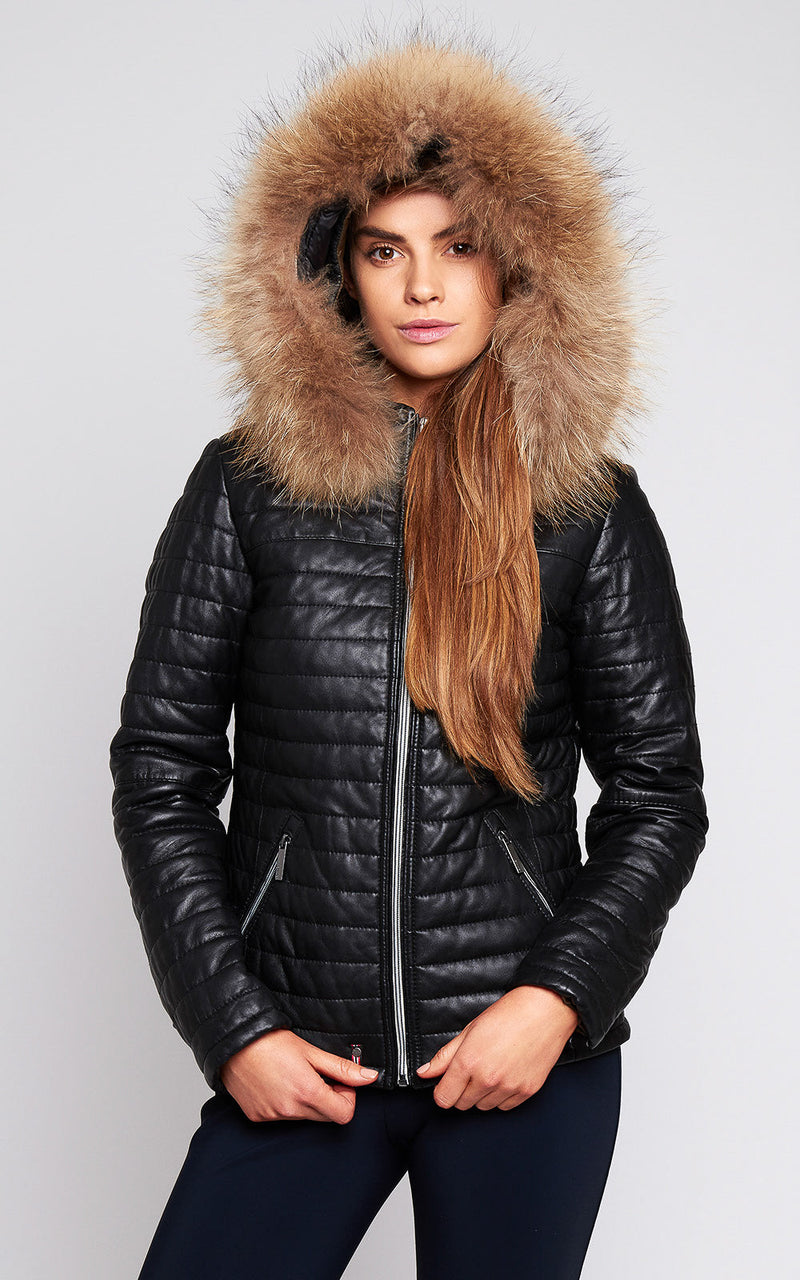 OAKWOOD Leather Down Jacket -Black SzS
