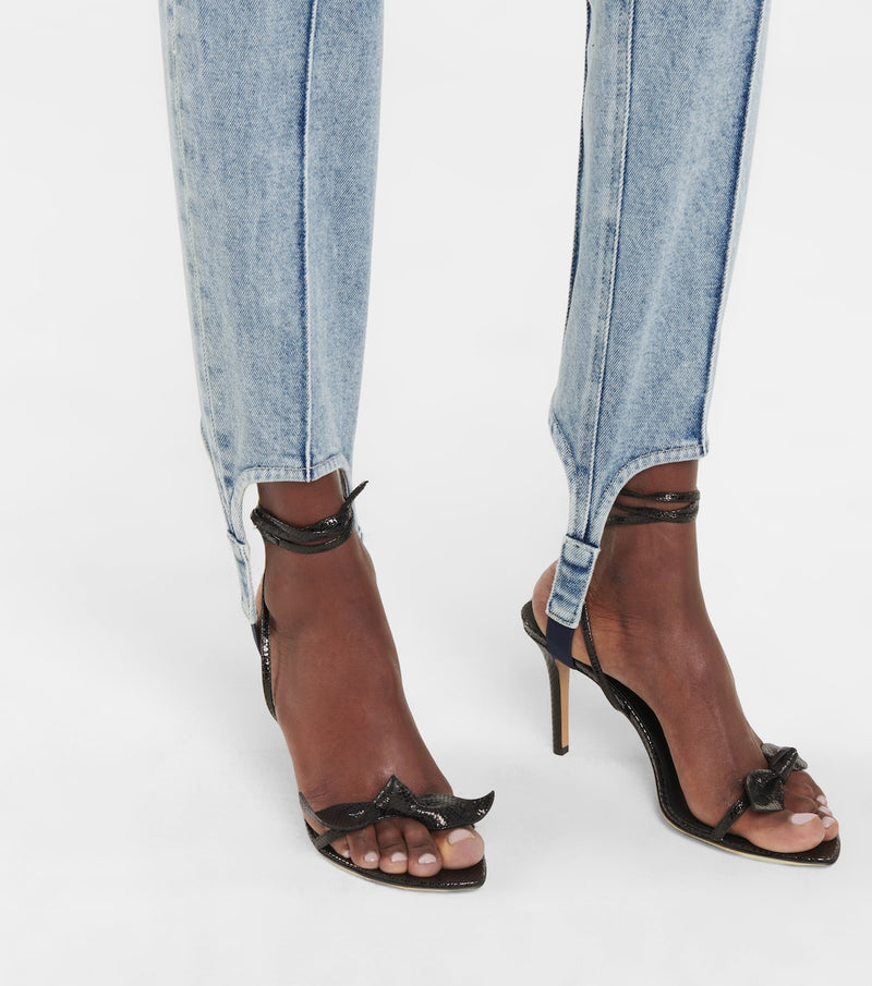 ISABEL MARANT Nanouli Skinny Stirrup Jeans - Light Blue  Sz38 NZ Small