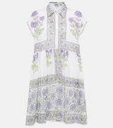 JULIET DUNN Floral Mini Dress - Purple Sz2 NZ 10/12