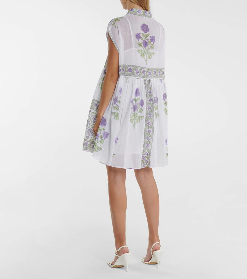 JULIET DUNN Floral Mini Dress - Purple Sz2 NZ 10/12