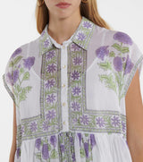 JULIET DUNN Floral Mini Dress - Purple Sz2 NZ 10/12