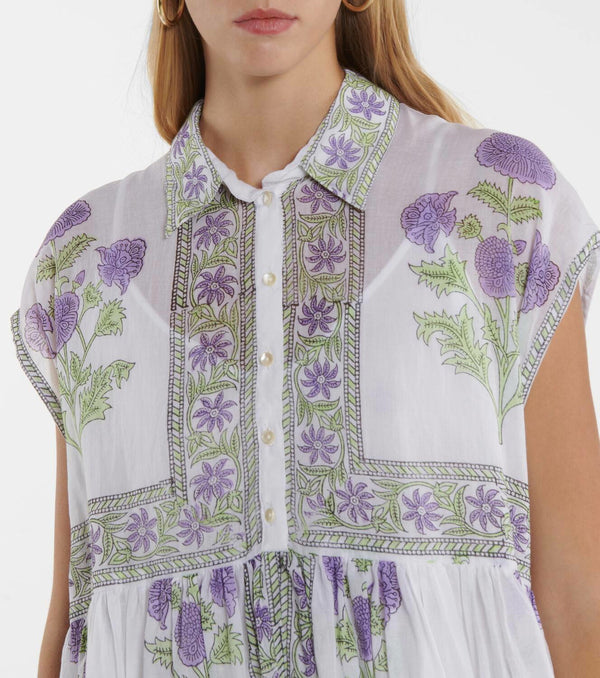 JULIET DUNN Floral Mini Dress - Purple Sz2 NZ 10/12