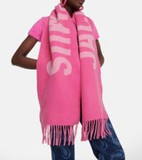 JACQUEMUS Logo Virgin Wool Scarf - Pink