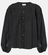 VELVET Carden Broderie Anglaise Cotton Blouse - Black SzS