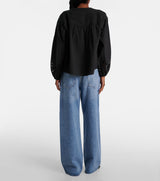 VELVET Carden Broderie Anglaise Cotton Blouse - Black SzS