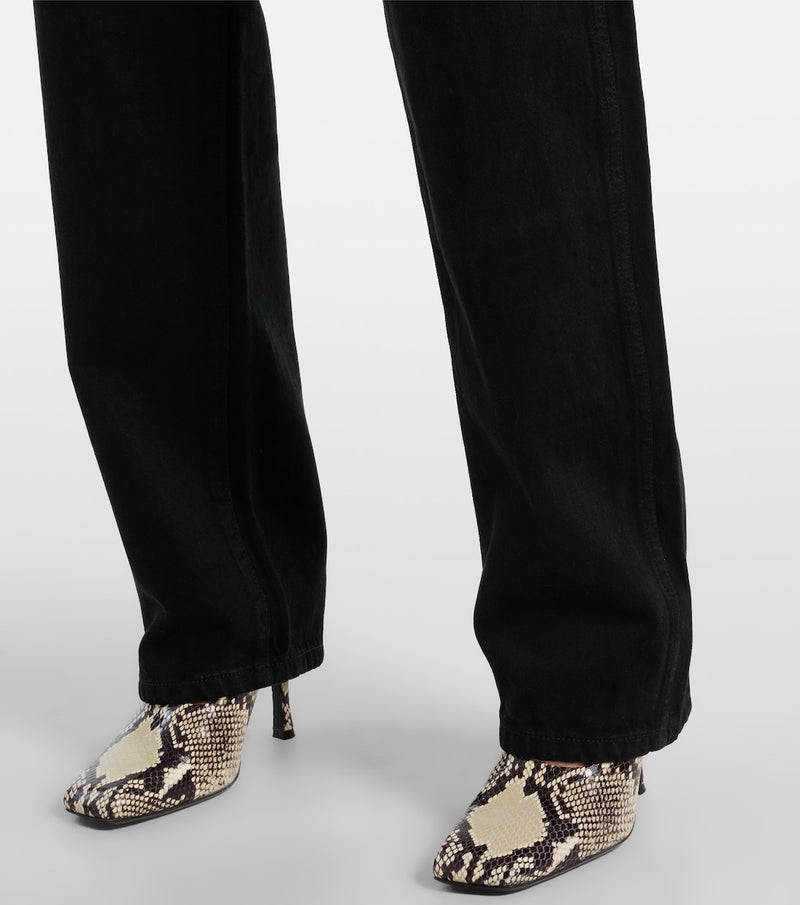 KHAITE Corben High-rise Tapered Jeans - Black Sz27