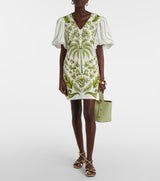 FARM RIO Milani V Neck Mini Dress - Off-White SzS