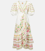 FARM RIO Palm Dream Wrap Dress - Off White SzS