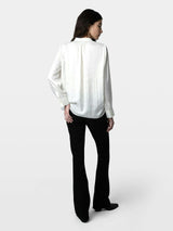 ZADIG & VOLTAIRE Tink Satin Tunic Blouse - White SzS