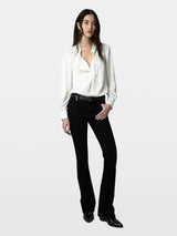 ZADIG & VOLTAIRE Tink Satin Tunic Blouse - White SzS
