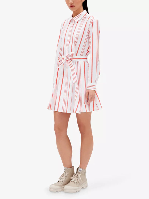 CLAUDIE PIERLOT Mini Shirt Dress - Red Stripe Sz36 NZ8