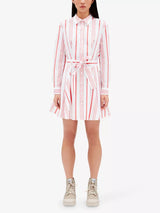 CLAUDIE PIERLOT Mini Shirt Dress - Red Stripe Sz36 NZ8