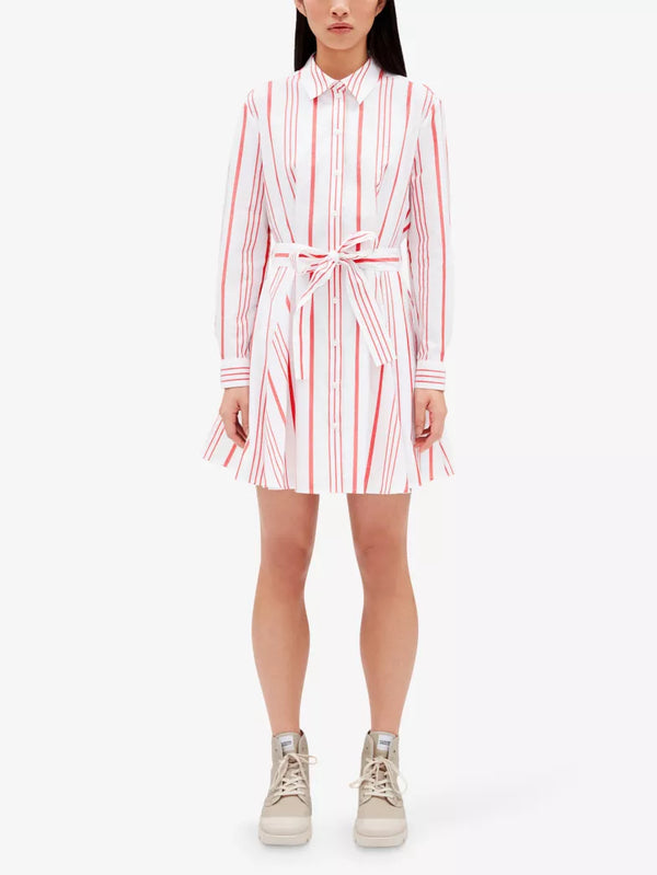 CLAUDIE PIERLOT Mini Shirt Dress - Red Stripe Sz36 NZ8