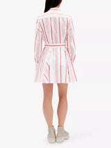 CLAUDIE PIERLOT Mini Shirt Dress - Red Stripe Sz36 NZ8