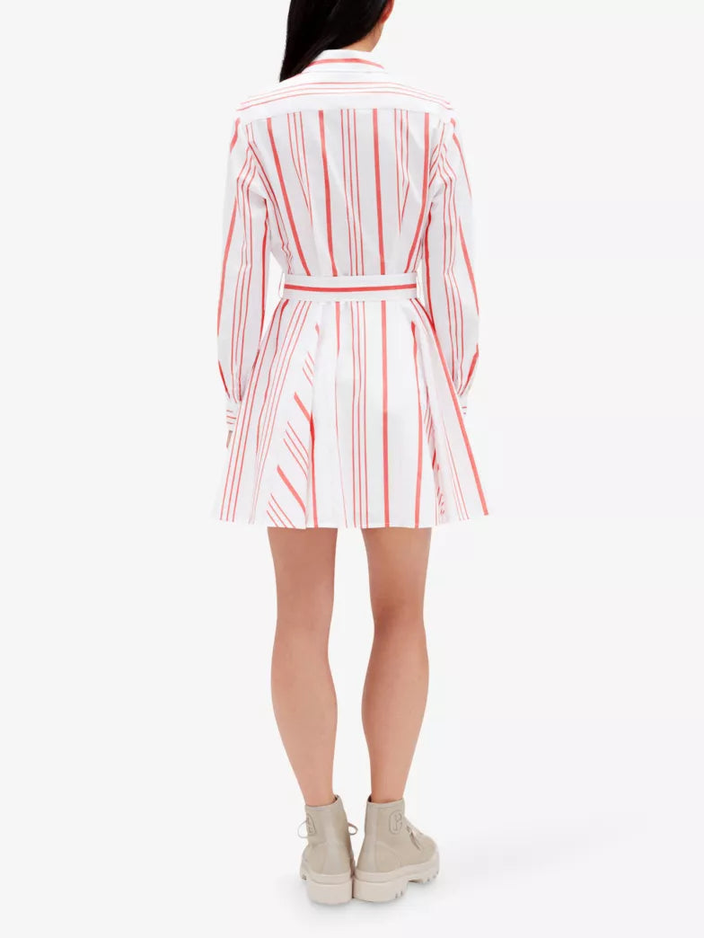CLAUDIE PIERLOT Mini Shirt Dress - Red Stripe Sz36 NZ8
