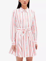 CLAUDIE PIERLOT Mini Shirt Dress - Red Stripe Sz36 NZ8