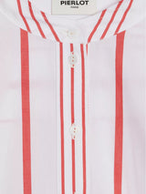 CLAUDIE PIERLOT Stripe Blouse - Red Sz36 NZ8