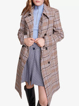 MAJE Checked Double Breasted Coat - Sz38 NZ10