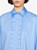 SANDRO Jano Ruffle Shirt - Blue Sz2 NZ10