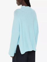 WHISTLES High-neck Ribbed Jumper - Pale Blue SzM