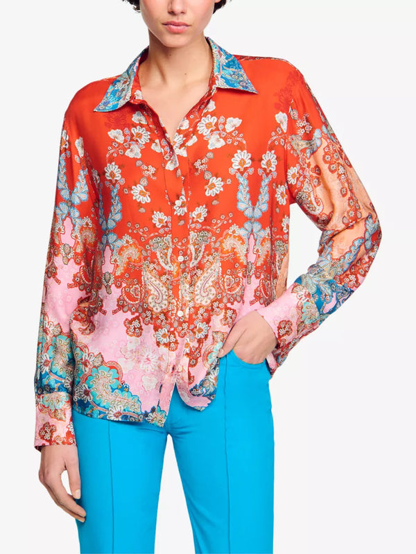 SANDRO Avane Shirt - Delhi Blossom Sz1 NZ8