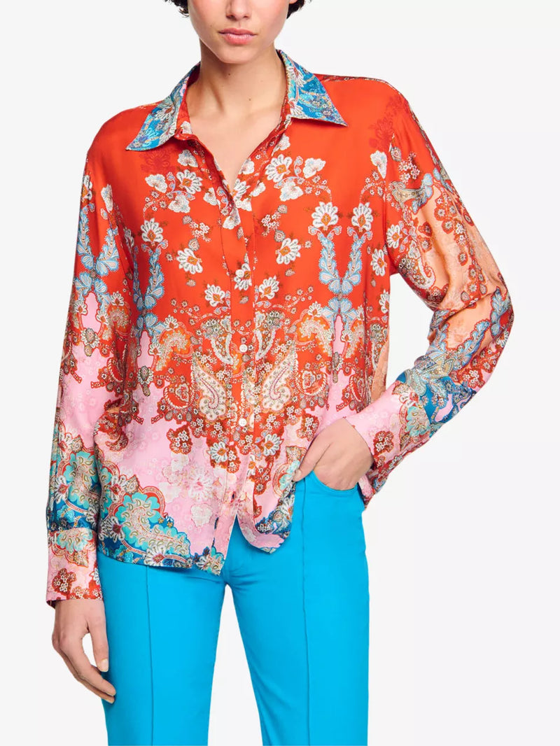 SANDRO Avane Shirt - Delhi Blossom Sz1 NZ8