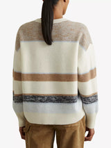 REISS Wool & Cashmere Striped Jumper - Ivory/Blue SzM