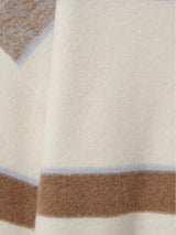 REISS Wool & Cashmere Striped Jumper - Ivory/Blue SzM