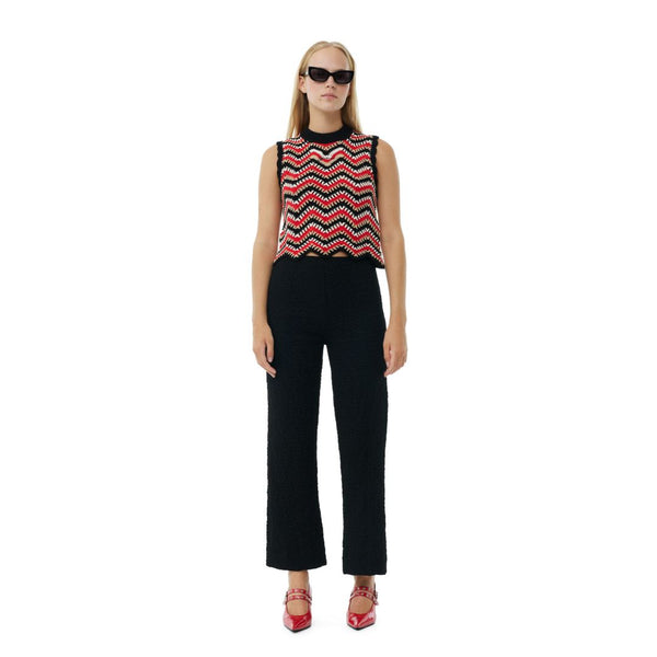 GANNI Cotton Crochet Vest - Racing Red SzS