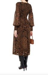 GANNI Tiger Print Midi Dress Sz36 NZ10