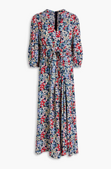 BYTIMO Floral Crepe Midi Dress SzXS
