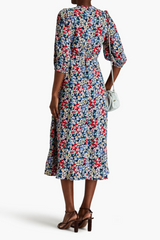 BYTIMO Floral Crepe Midi Dress SzXS