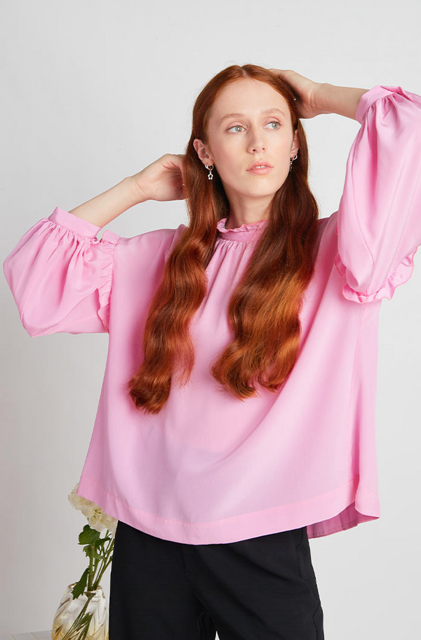 TWENTY SEVEN NAMES Truly Madly Sweetly Silk Blouse - Pink Sz10