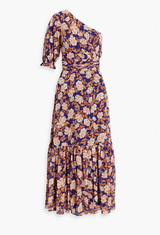 AMUR Claudia One Shoulder Dress - Twilight Floral Sz4 NZ8