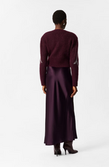 & OTHER STORIES Embroidered Mohair & Wool Cardigan - Maroon SzM