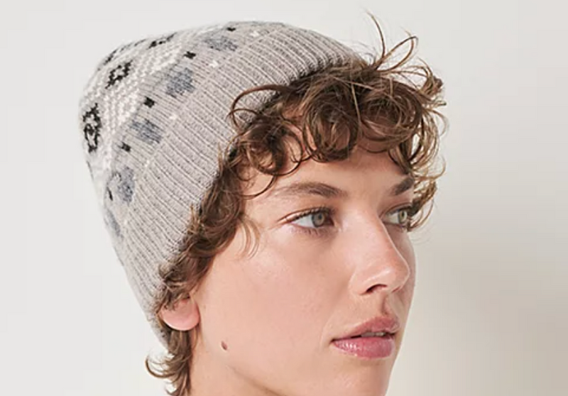 THE WHITE COMPANY Wool Blend Fairisle Beanie & Wrist Warmer Set