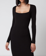 GANNI Women's Melange Knit Dress - Black SzM