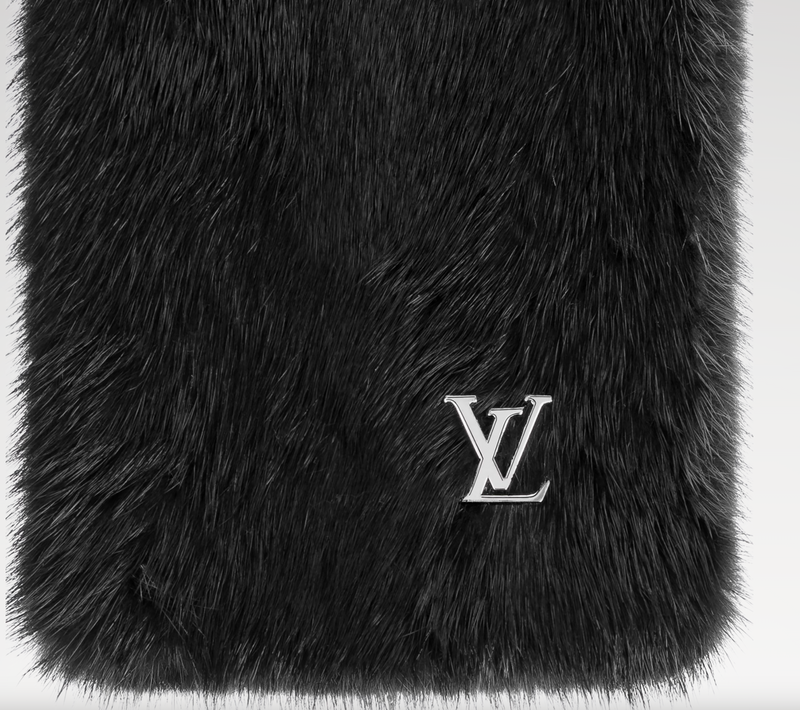 LOUIS VUITTON Monogram Reverse Fur Scarf