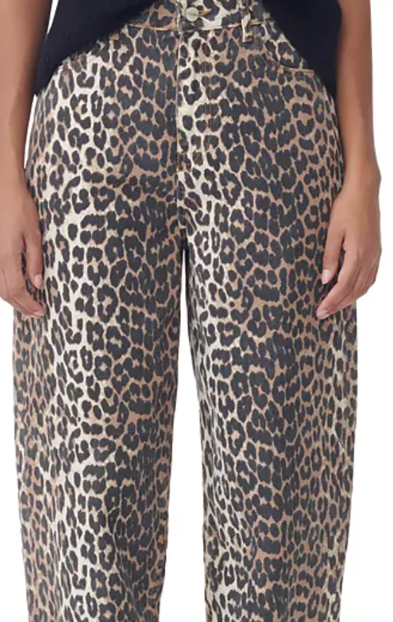 GANNI Leopard Denim Stary Jeans - Sz27