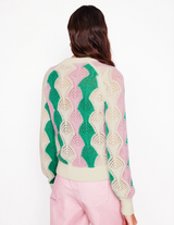 BODEN Fluffy Raglan Jumper - Lavender & Green SzL