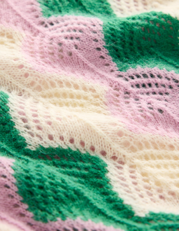 BODEN Fluffy Raglan Jumper - Lavender & Green SzL