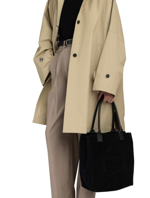 ISABEL MARANT Small Yenky Leather-trimmed Suede Tote