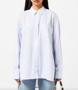 ANINE BING Chrissy Shirt - Blue White Stripe SzXS