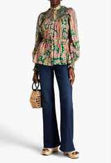 ZIMMERMANN Teddy Smocked Blouse Sz4 NZ 16