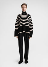 TOTEME Signature Stripe Turtleneck - Black SzXS