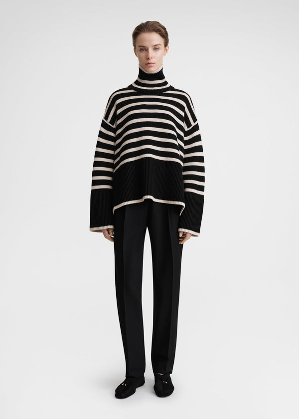 TOTEME Signature Stripe Turtleneck - Black SzXS