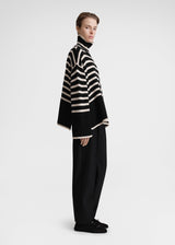 TOTEME Signature Stripe Turtleneck - Black SzXS